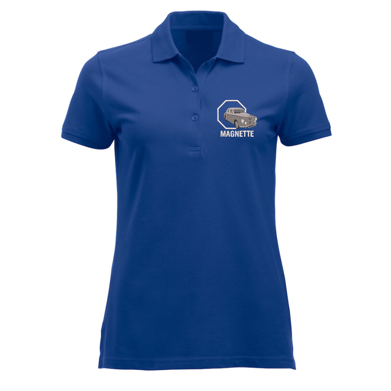 Polycotton Ladies Poloshirt embroidered logo left breast. Select the logo colour of your choice at checkout!