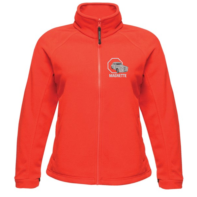 Full Zip Ladies Fleece Jacket embroidered with club logo Select the logo colour of your choice at checkout!