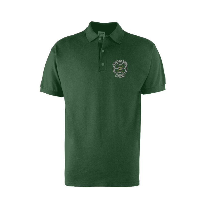 Polyester/Cotton mix poloshirt with logo left beas and flag logo to sleeve