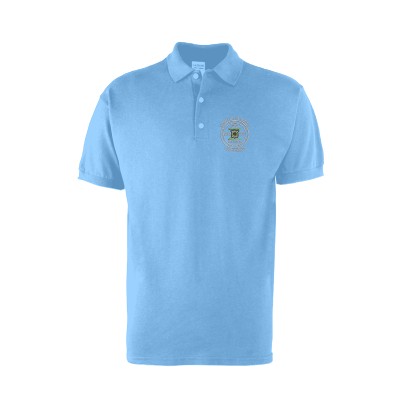 Polyester/Cotton mix poloshirt with logo left beas and flag logo to sleeve