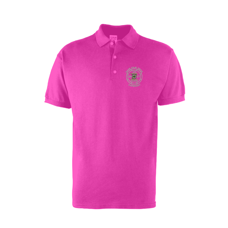 Polyester/Cotton mix poloshirt with logo left beas and flag logo to sleeve