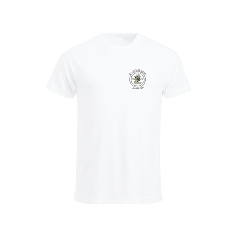 100% Cotton crew neck T Shirt with embroidered logo.