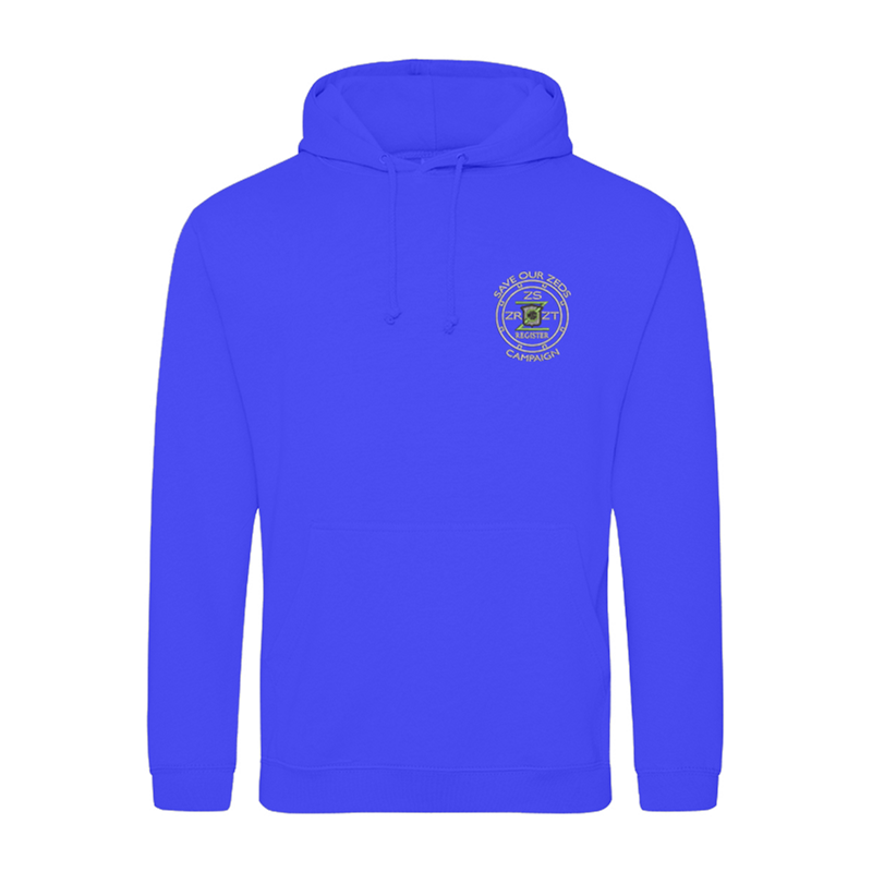 Classic Polyester/Cotton hooded sweatshirt with embroidered logo.