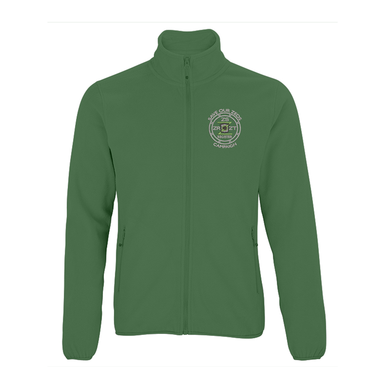 100% Polyester full zip fleece jacket with logo embroidered.