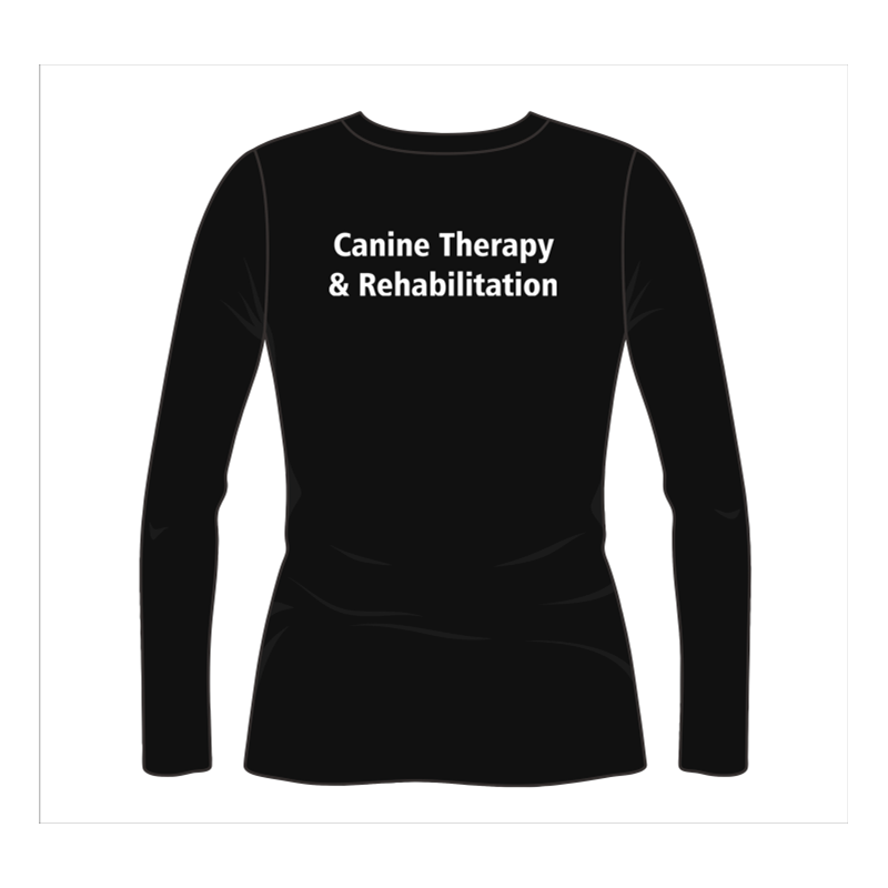Ladies Fitted Long Sleeved T shirt with logo embroidered front left breast and course name printed to the back