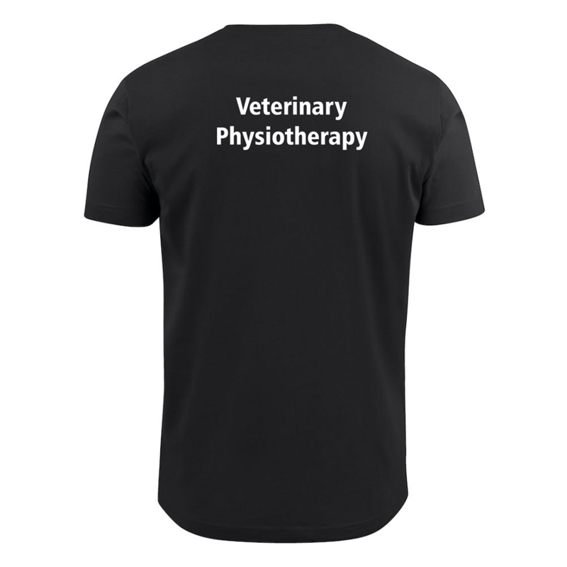 Unisex T shirt with logo embroidered front left breast and course name printed to the back