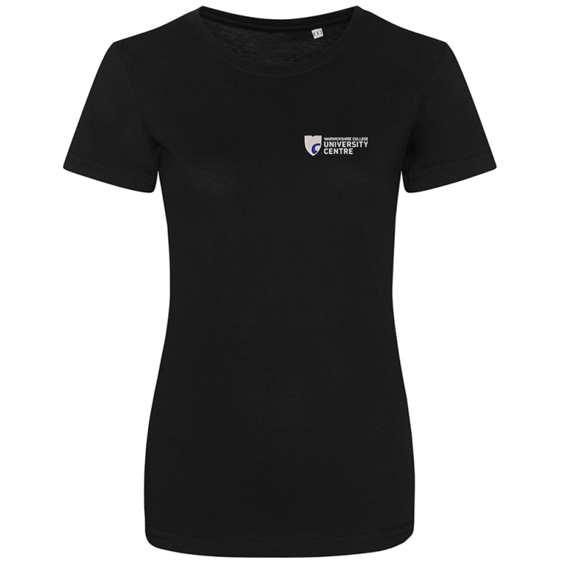 Ladies Fitted  T shirt with logo embroidered front left breast and course name printed to the back