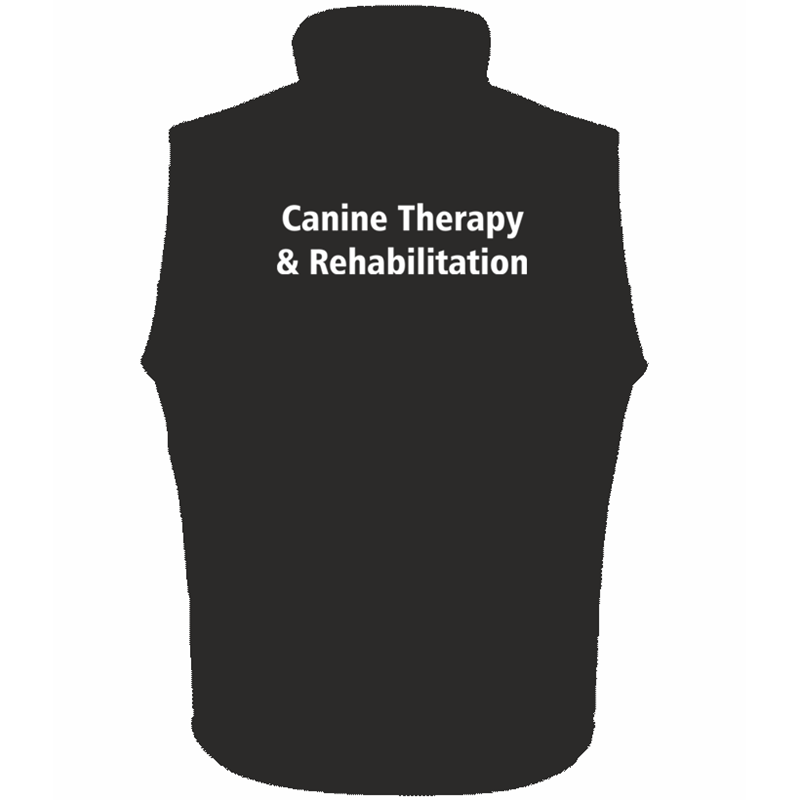 Ladies Soft Shell Gilet with logo embroidered front left breast and course name printed to the back