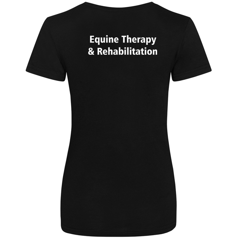 Ladies Fitted  T shirt with logo embroidered front left breast and course name printed to the back