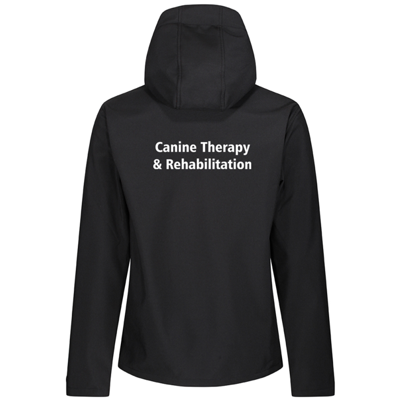 Mens/Unisex Soft Shell Jacket with logo embroidered front left breast and course name printed to the back