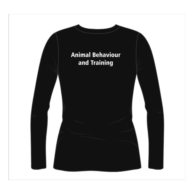 Ladies Fitted Long Sleeved T shirt with logo embroidered front left breast and course name printed to the back