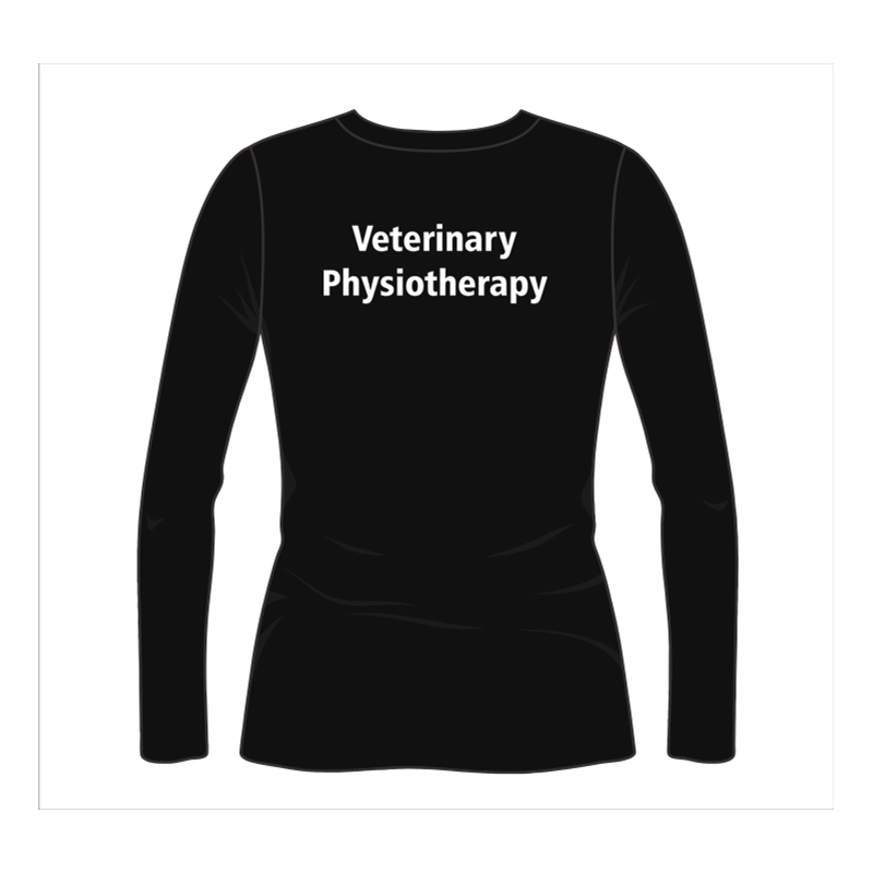 Ladies Fitted Long Sleeved T shirt with logo embroidered front left breast and course name printed to the back
