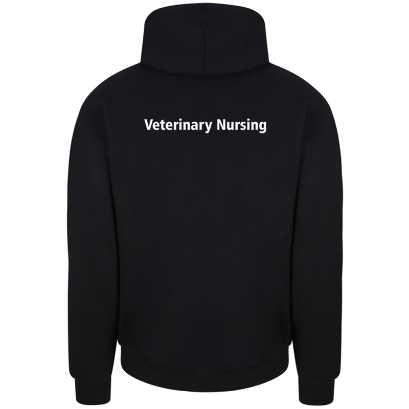 Unisex Hooded Sweatshirt with logo embroidered front left breast and course name printed to the back