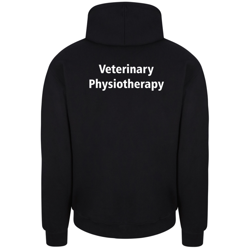 Unisex Hooded Sweatshirt with logo embroidered front left breast and course name printed to the back