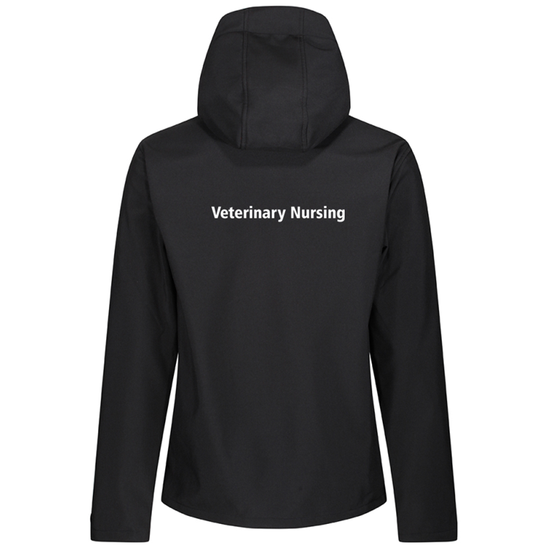 Mens/Unisex Soft Shell Jacket with logo embroidered front left breast and course name printed to the back