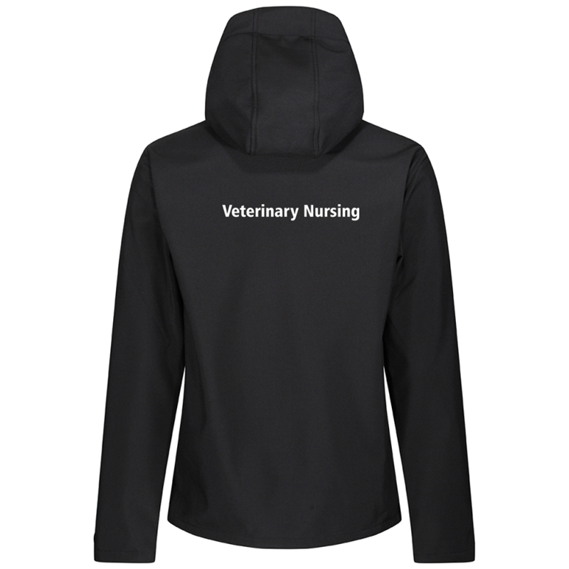 Ladies Soft Shell Jacket with logo embroidered front left breast and course name printed to the back