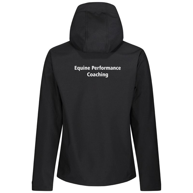 Ladies Soft Shell Jacket with logo embroidered front left breast and course name printed to the back