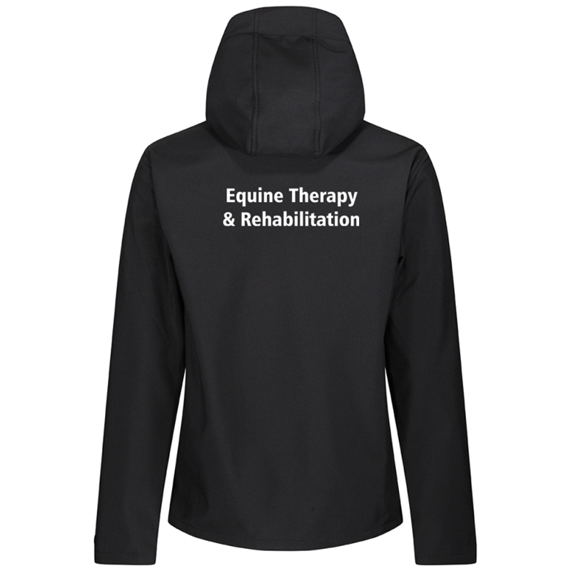 Ladies Soft Shell Jacket with logo embroidered front left breast and course name printed to the back