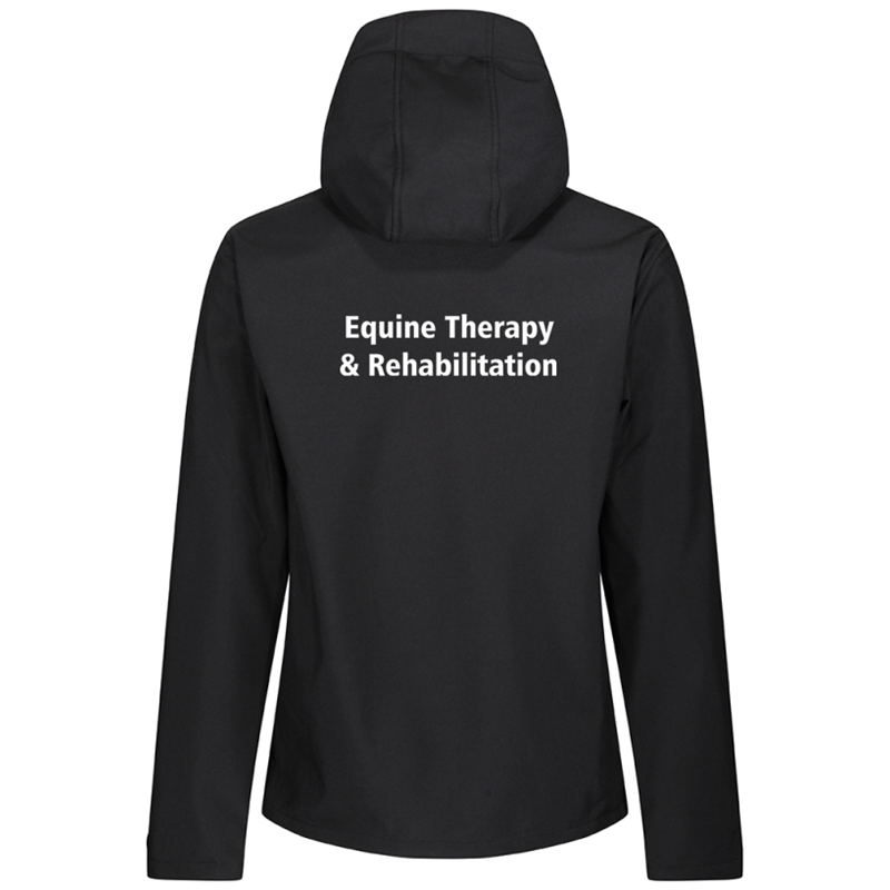Mens/Unisex Soft Shell Jacket with logo embroidered front left breast and course name printed to the back