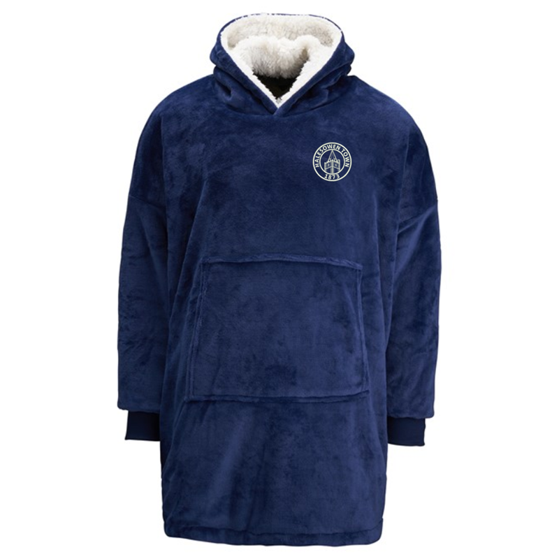 Super warm oversized hooded fleeced sweat top. One Size, with club logo