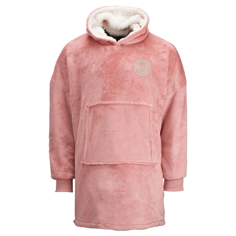 Super warm oversized hooded fleeced sweat top. One Size, with club logo