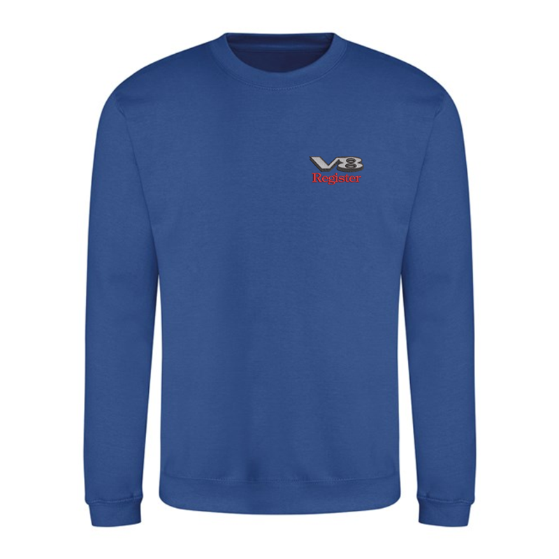 Crew neck sweatshirt with club logo embroidered to left breast