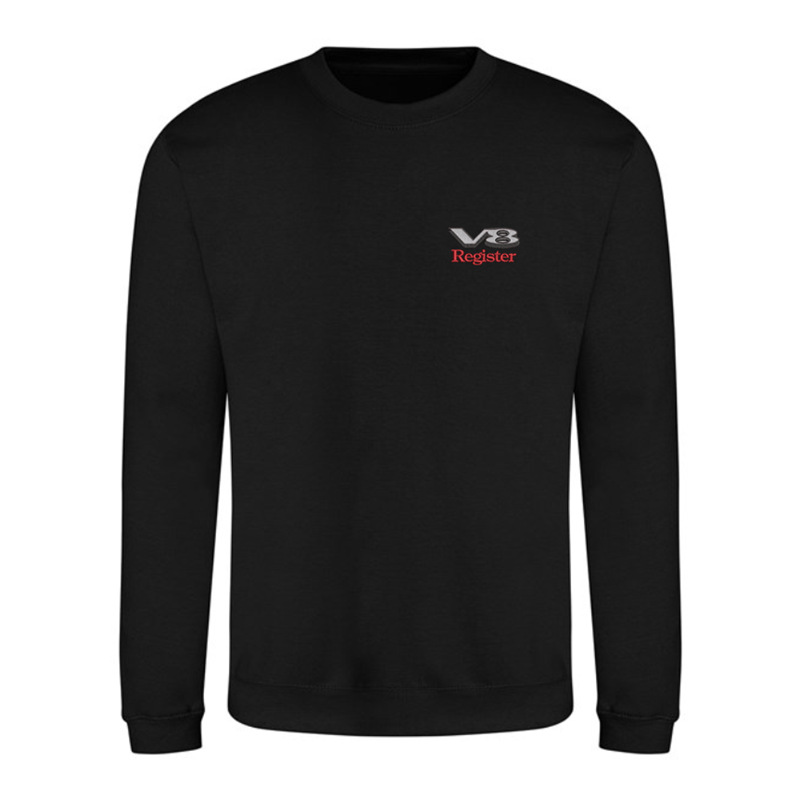 Crew neck sweatshirt with club logo embroidered to left breast
