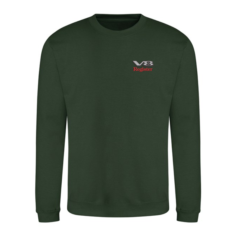 Crew neck sweatshirt with club logo embroidered to left breast
