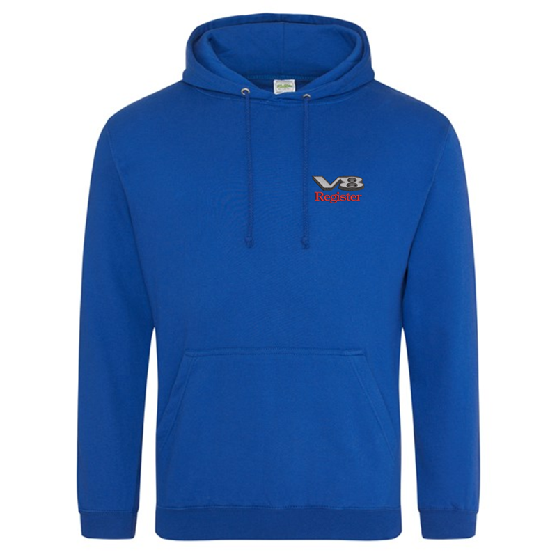 Polyester/Cotton fabric, classic pouch pocket hooded sweatshirt embroidered with logo to left breast.