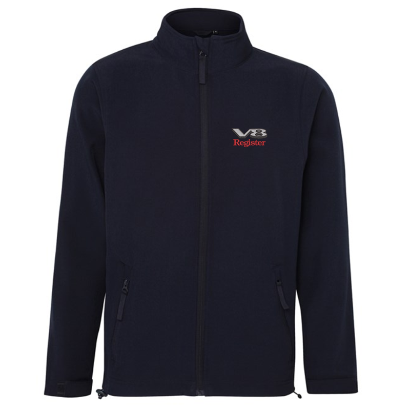 Softshell, fleece lined jacket, embroidered with club logo to left breast