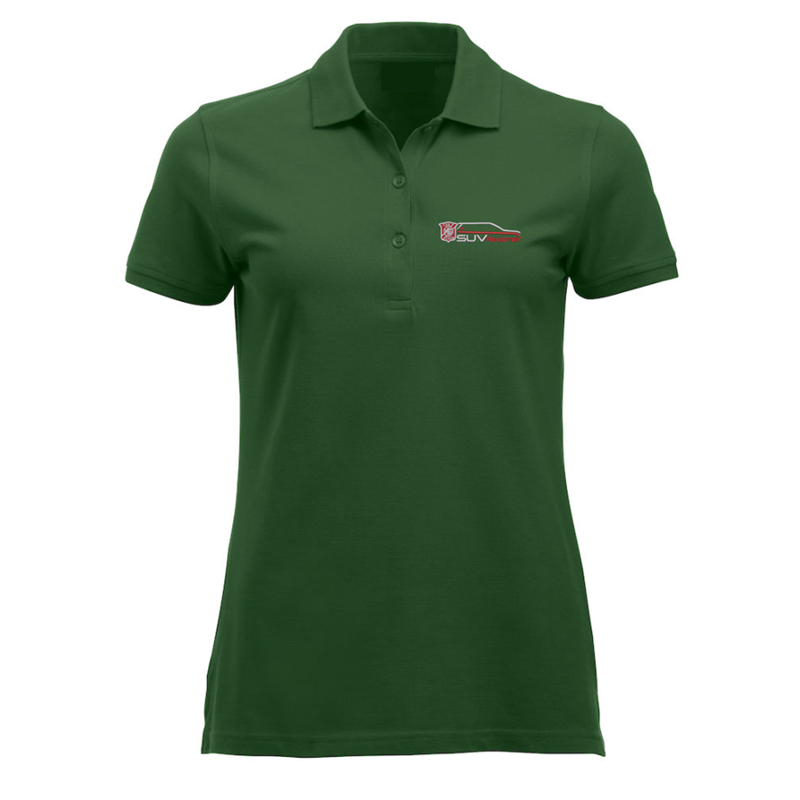 Polycotton poloshirt ina ladies fit with logo embroidered to left breast.