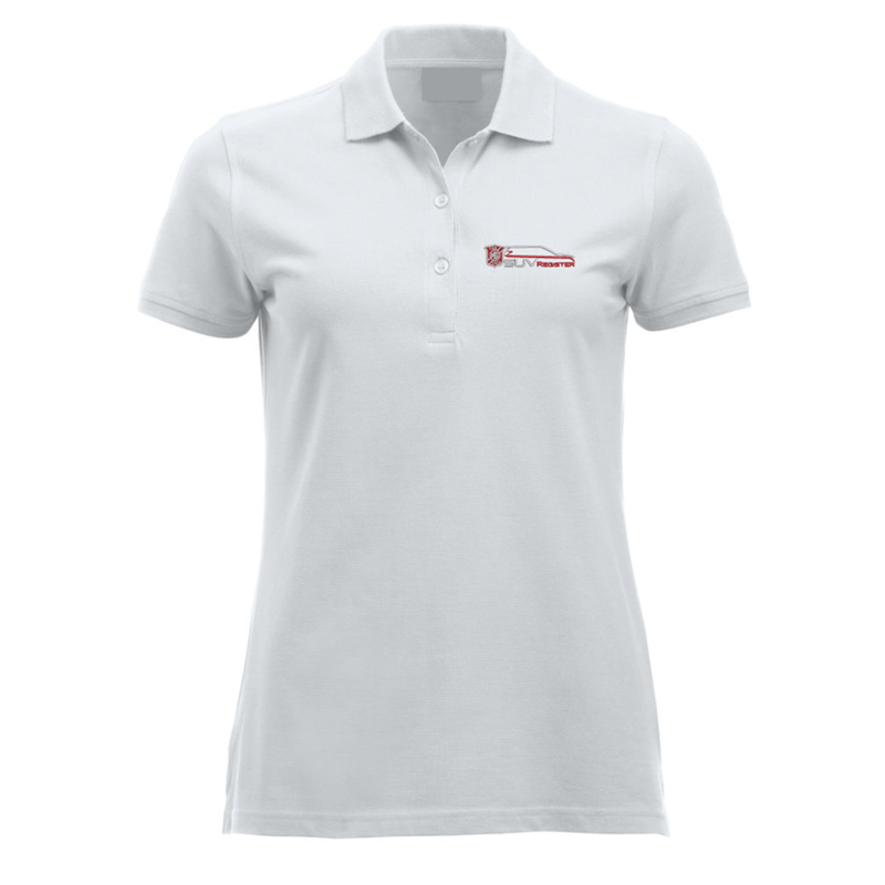 Polycotton poloshirt ina ladies fit with logo embroidered to left breast.