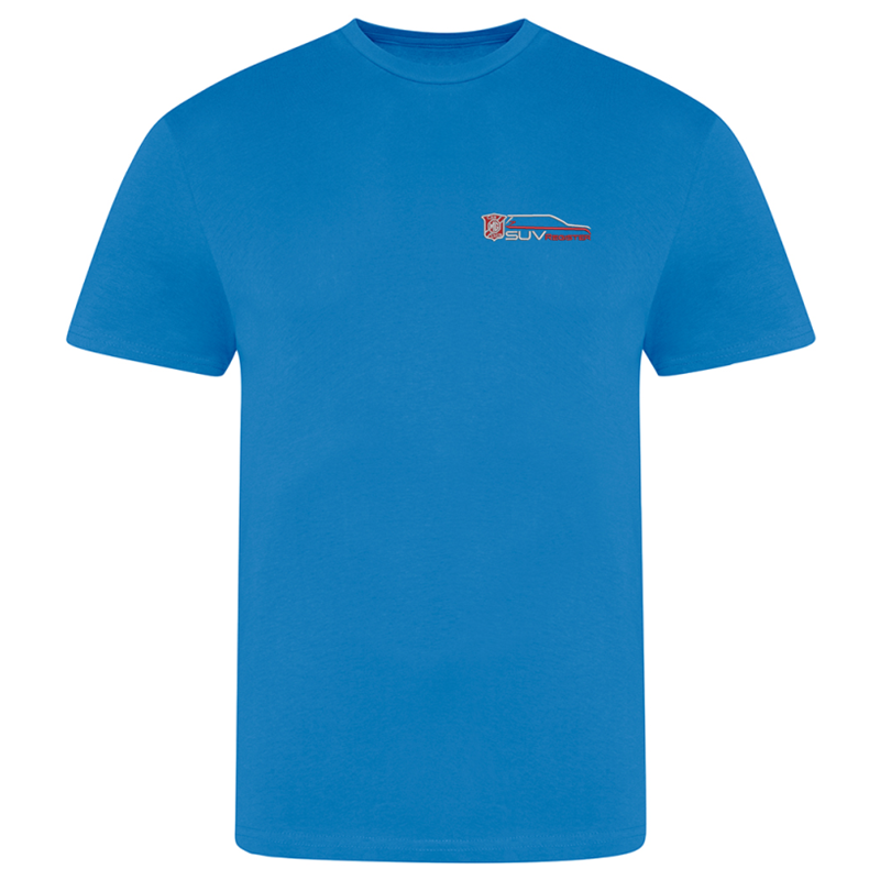 Cotton crew neck t shirt, unisex fit, embroidered with club logo to left breast