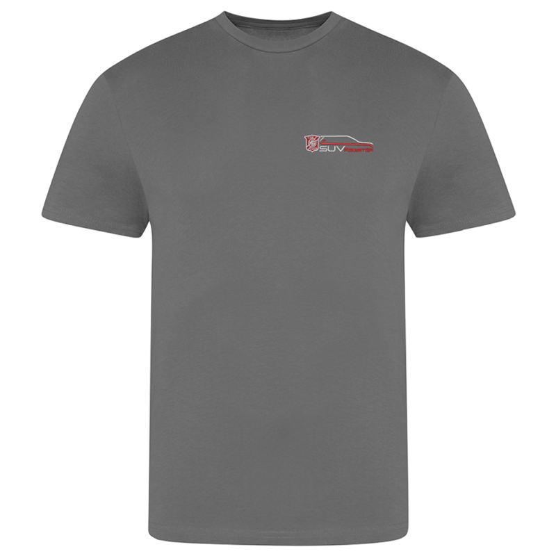 Cotton crew neck t shirt, unisex fit, embroidered with club logo to left breast