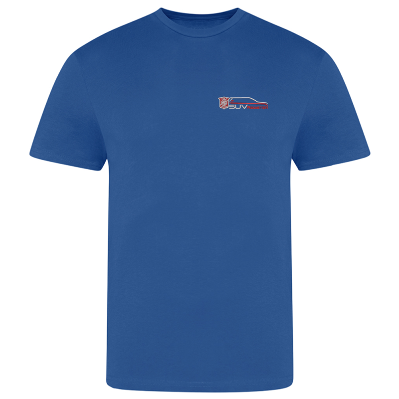 Cotton crew neck t shirt, unisex fit, embroidered with club logo to left breast