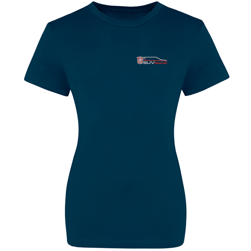 Cotton Crew Neck T Shirt with embroidered logo to left breast