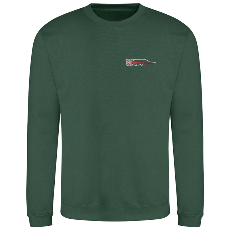 Polyester/Cotton mix, crew neck sweatshirt, Unisex fit, embroidered with logo to the left breast.