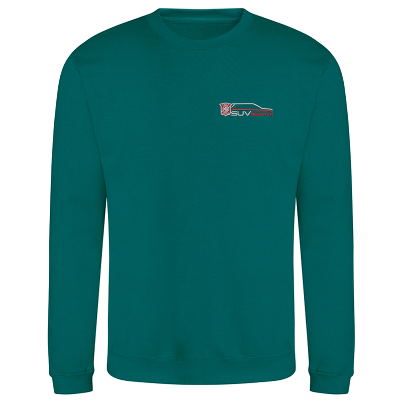 Polyester/Cotton mix, crew neck sweatshirt, Unisex fit, embroidered with logo to the left breast.