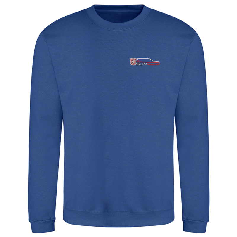 Polyester/Cotton mix, crew neck sweatshirt, Unisex fit, embroidered with logo to the left breast.