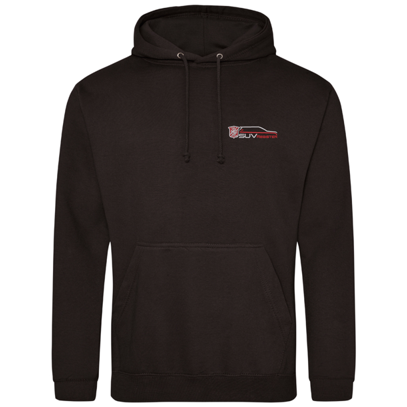 Classic pouch pocket hooded sweatshirt with club logo embroidered to left breast