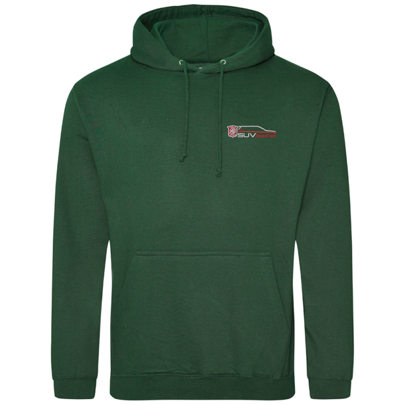 Classic pouch pocket hooded sweatshirt with club logo embroidered to left breast