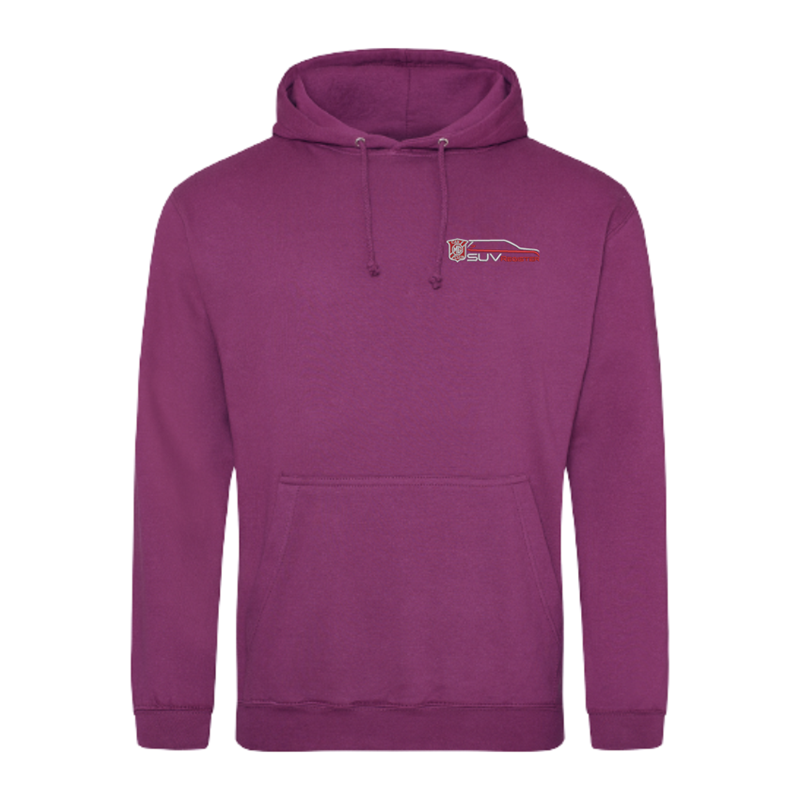 Classic pouch pocket hooded sweatshirt with club logo embroidered to left breast