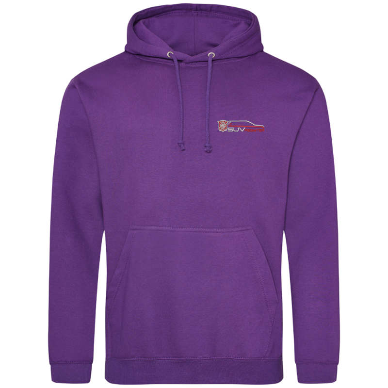 Classic pouch pocket hooded sweatshirt with club logo embroidered to left breast