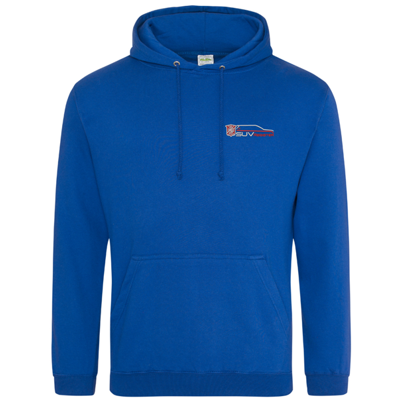Classic pouch pocket hooded sweatshirt with club logo embroidered to left breast