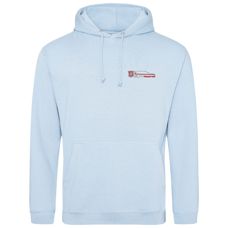 Classic pouch pocket hooded sweatshirt with club logo embroidered to left breast