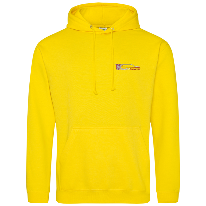 Classic pouch pocket hooded sweatshirt with club logo embroidered to left breast