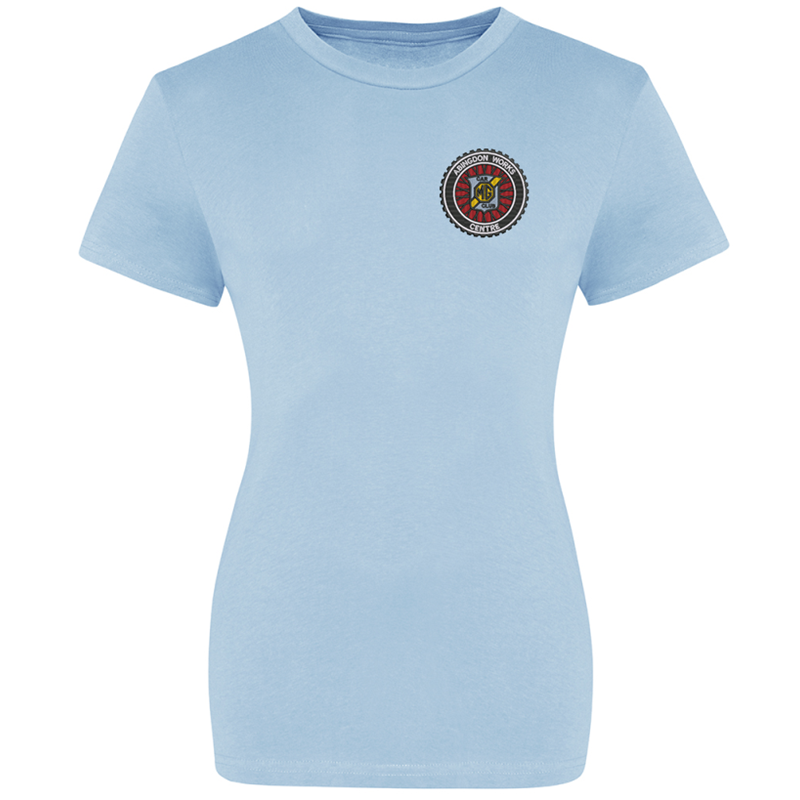 Crew neck, ladies fit, cotton t shirt with club logo embroidered to left breast.