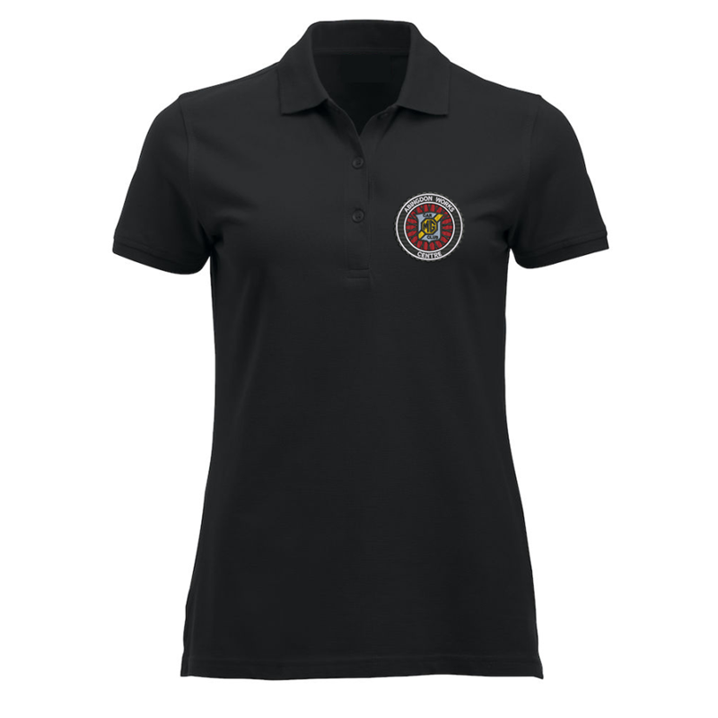Polyester/Cotton polo-shirt in ladies fit, with embroidery of club logo left breast