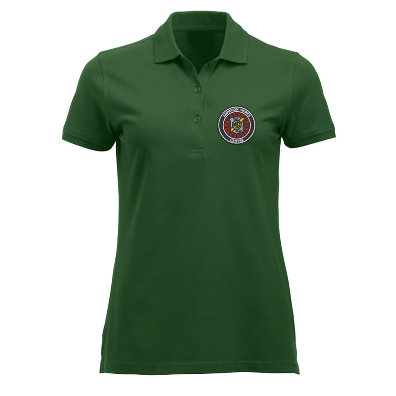 Polyester/Cotton polo-shirt in ladies fit, with embroidery of club logo left breast