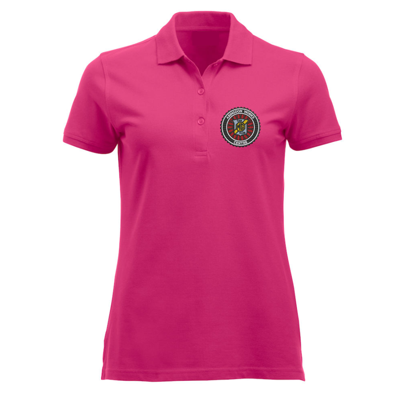 Polyester/Cotton polo-shirt in ladies fit, with embroidery of club logo left breast